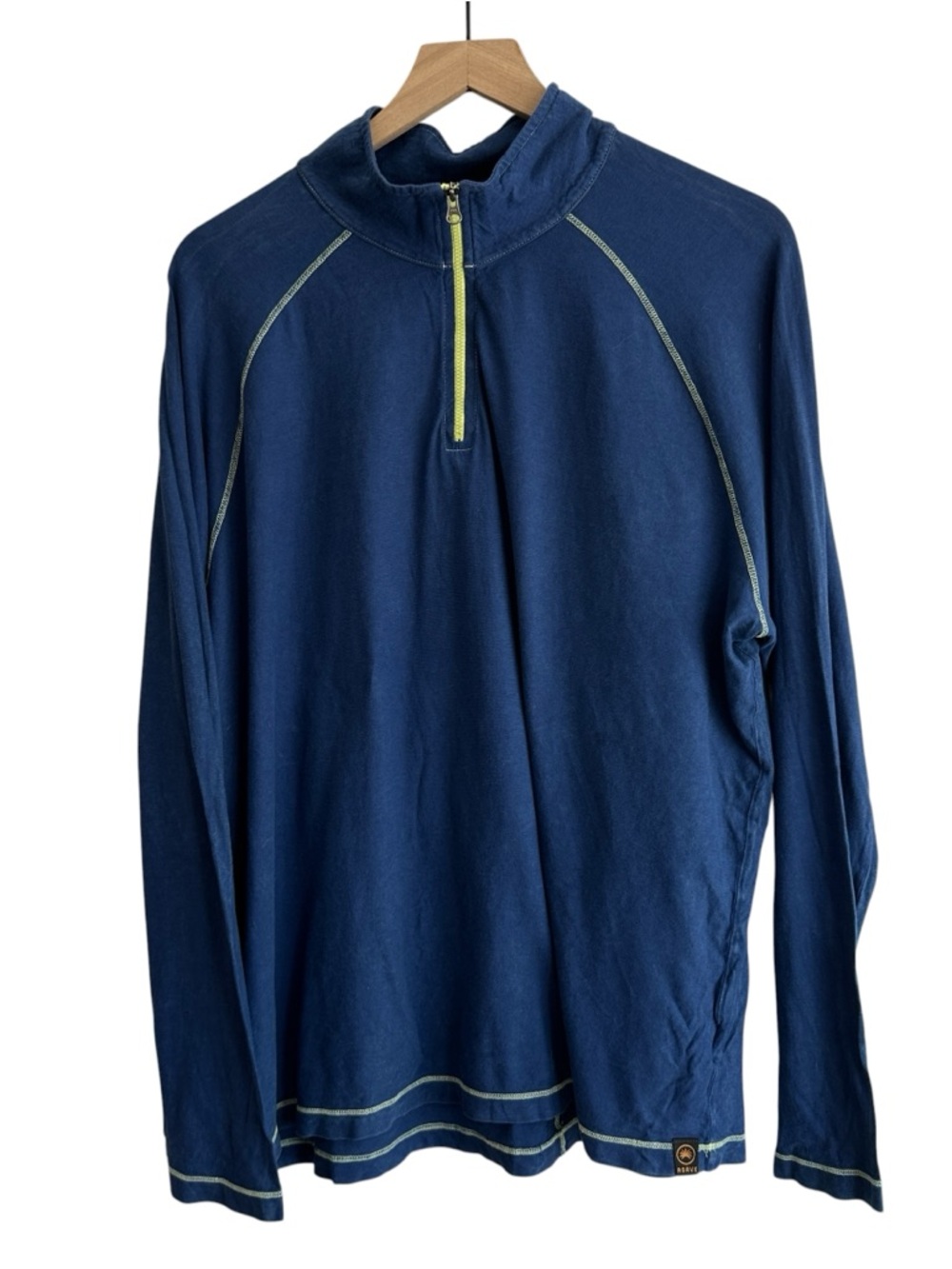 Agave Navy Shirt Large Quarter-Zip Pullover with Lime soft stretchy lightweight